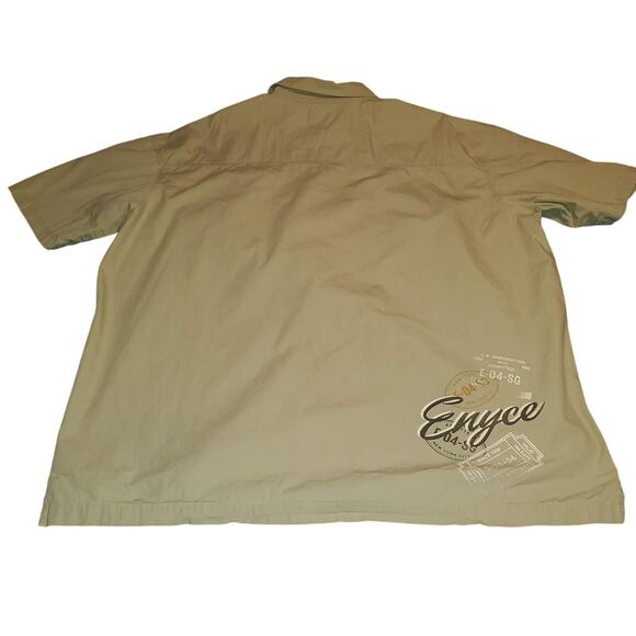 Vintage Enyce Shirt Mens XXL Button Up Y2K Embroidered Streetwear Tan Cotton - Picture 4 of 10